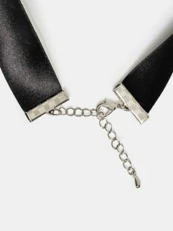 Women Source Unknown Accessories-Satin Bow Choker, Black