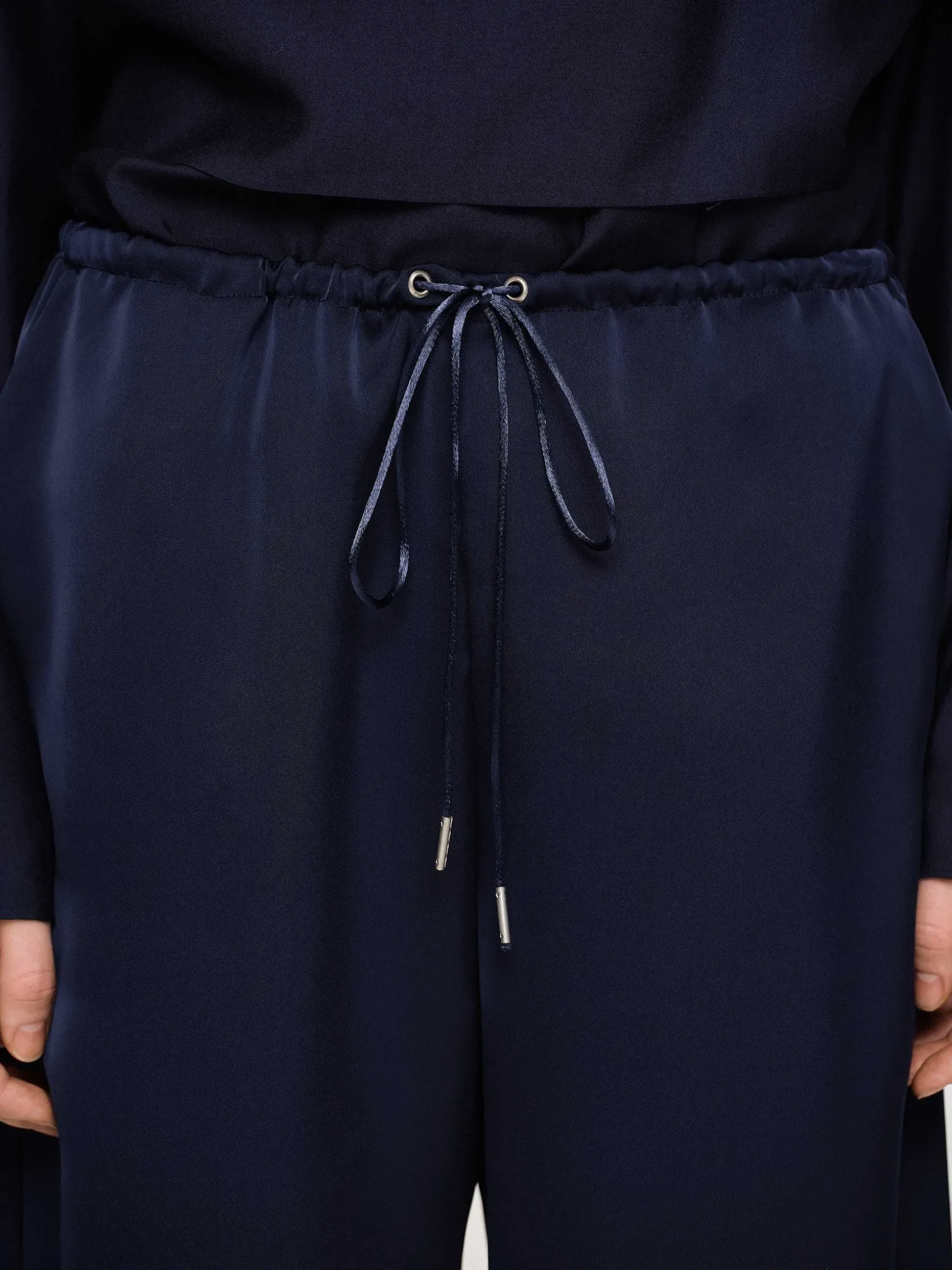 Women Source Unknown Bottoms-Satin Jogger Pants, Navy