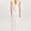 Women Source Unknown Accessories-Satin Maxi Dress, Pearl