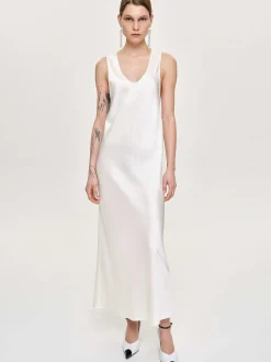 Women Source Unknown Accessories-Satin Maxi Dress, Pearl