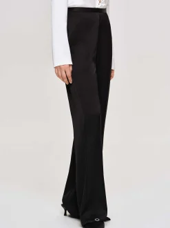 Women Source Unknown Accessories-Satin-Crepe Pants, Black