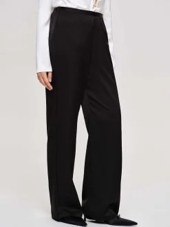 Women Source Unknown Accessories-Satin-Crepe Pants, Black
