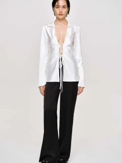 Women Source Unknown Accessories-Satin-Crepe Pants, Black