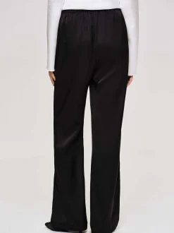 Women Source Unknown Accessories-Satin-Crepe Pants, Black