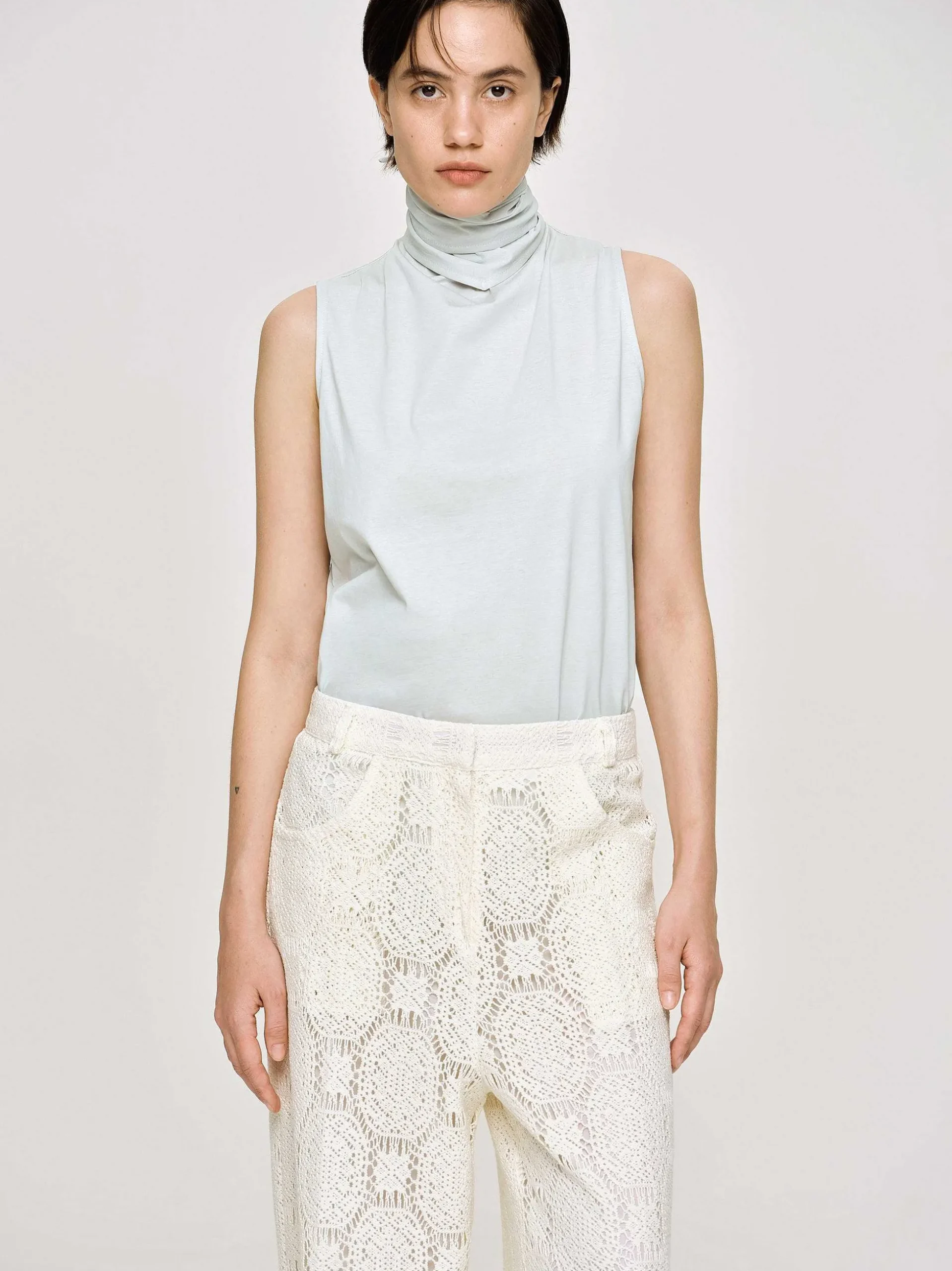 Women Source Unknown Accessories-Scarf-Neck Top, Blizzard Blue