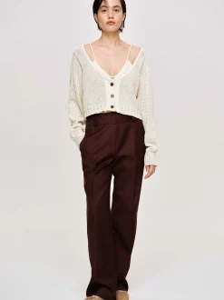 Women Source Unknown Clothing-Scoop Neck Knit, Almond