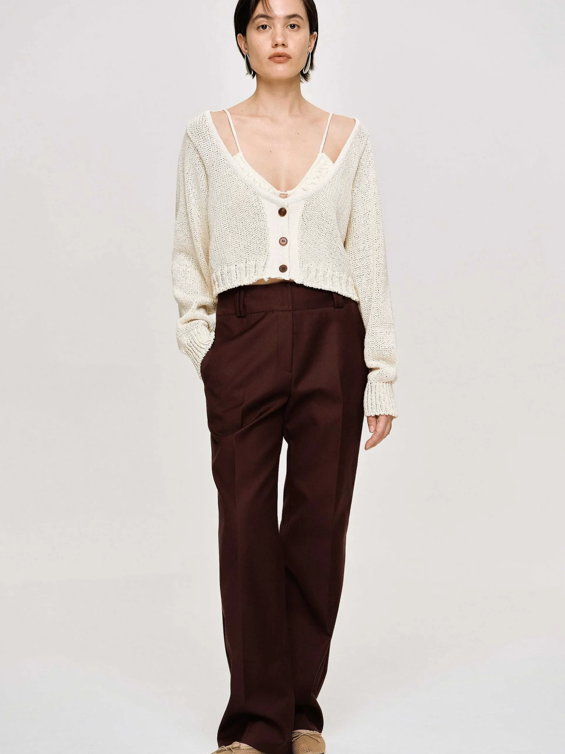 Women Source Unknown Clothing-Scoop Neck Knit, Almond