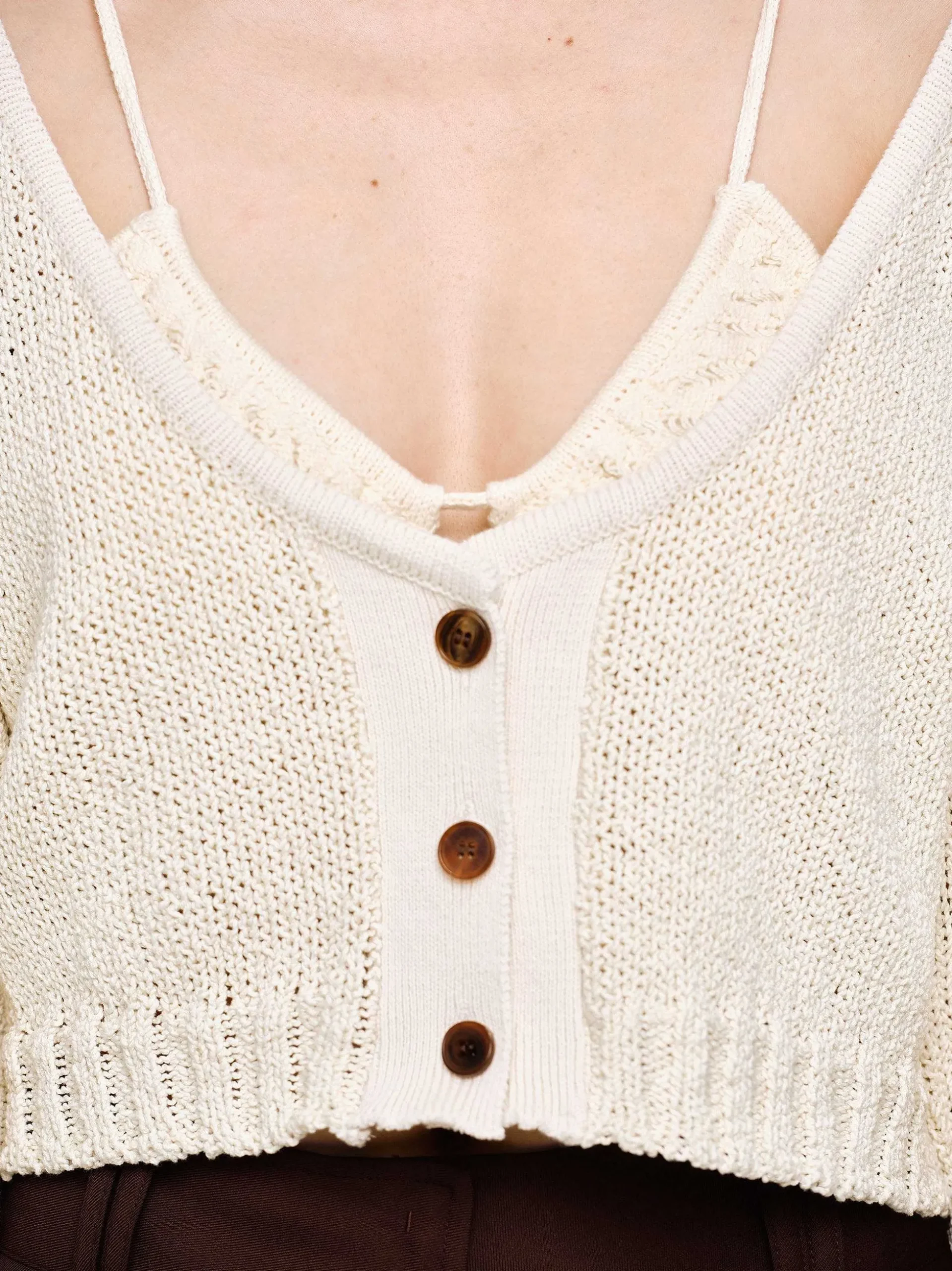 Women Source Unknown Clothing-Scoop Neck Knit, Almond