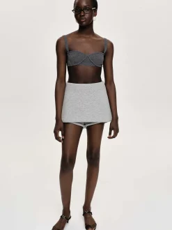 Women Source Unknown Bottoms-Segura Sweat Mini Skorts, Gainsboro Melange