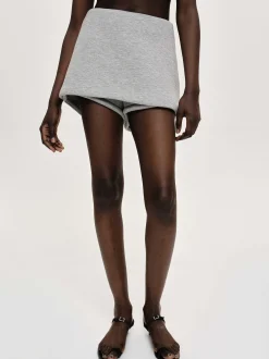 Women Source Unknown Clothing-Segura Sweat Mini Skorts, Gainsboro Melange