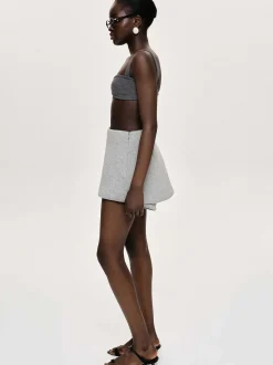 Women Source Unknown Clothing-Segura Sweat Mini Skorts, Gainsboro Melange