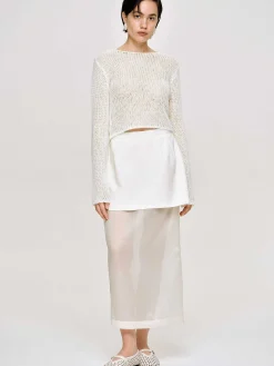 Women Source Unknown Clothing-Semi-Sheer Knit, Birch