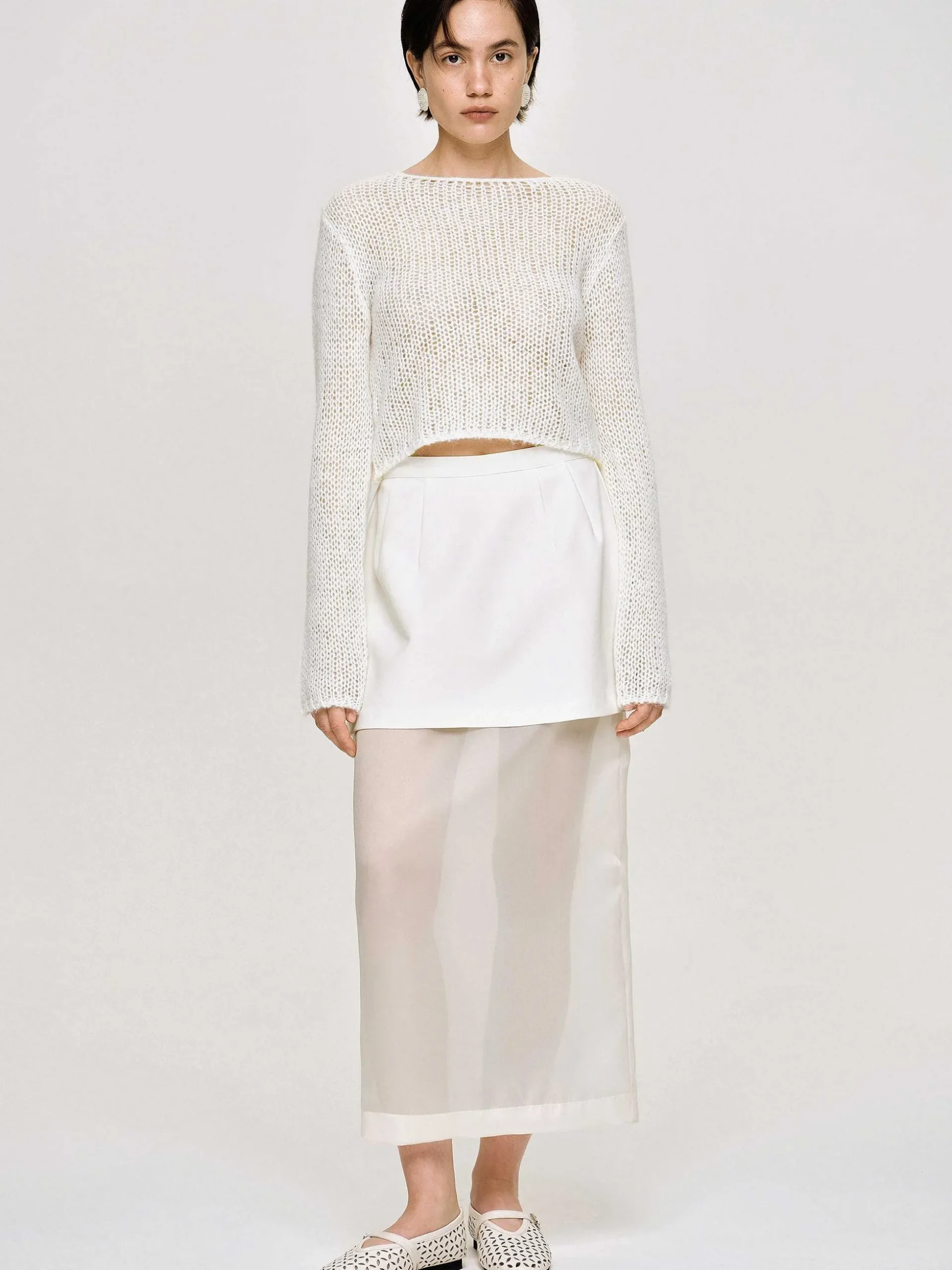 Women Source Unknown Co-Ords-Semi-Sheer Knit, Birch