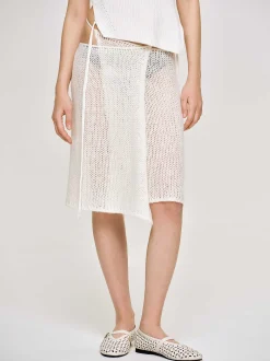Women Source Unknown Bottoms-Semi-Sheer Knit Skirt, Birch