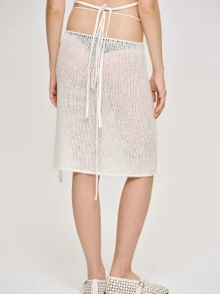 Women Source Unknown Knitwear-Semi-Sheer Knit Skirt, Birch