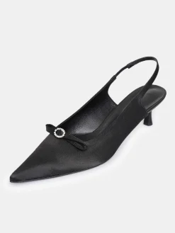 Women Source Unknown Shoes & Bags-Sifua Front Buckle Slingback Sandals, Black
