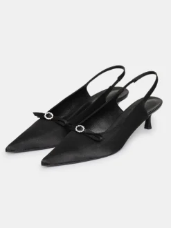 Women Source Unknown Shoes & Bags-Sifua Front Buckle Slingback Sandals, Black