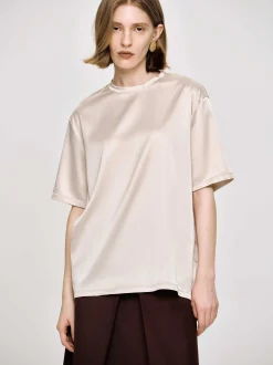 Women Source Unknown Accessories-Silky Satin T-Shirt, Pink