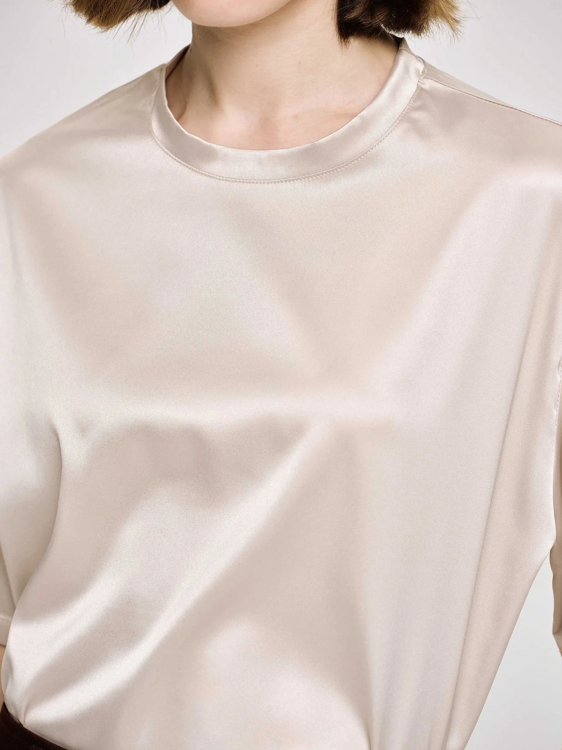 Women Source Unknown Accessories-Silky Satin T-Shirt, Pink