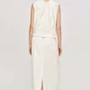 Women Source Unknown Accessories-Sleeveless Leather Top, Ivory