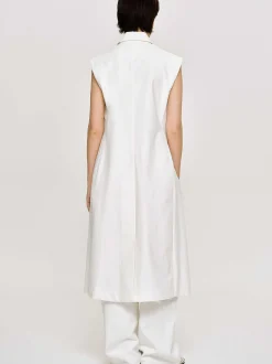 Women Source Unknown Outerwear-Sleeveless Long Blazer, White