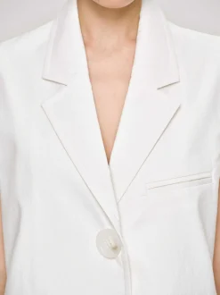 Women Source Unknown Outerwear-Sleeveless Long Blazer, White