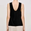 Women Source Unknown Accessories-Sleeveless Satin Top, Black
