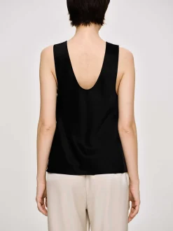 Women Source Unknown Accessories-Sleeveless Satin Top, Black