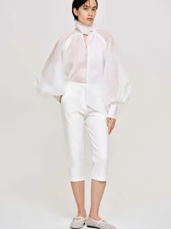 Women Source Unknown Clothing-Slim Capri Pants, White