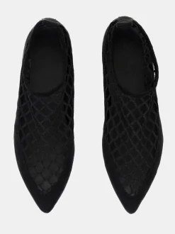 Women Source Unknown Shoes & Bags-Sock Flat Mesh Ballerina, Black