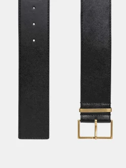 Women Source Unknown Clothing-Square Buckle Belt, Black