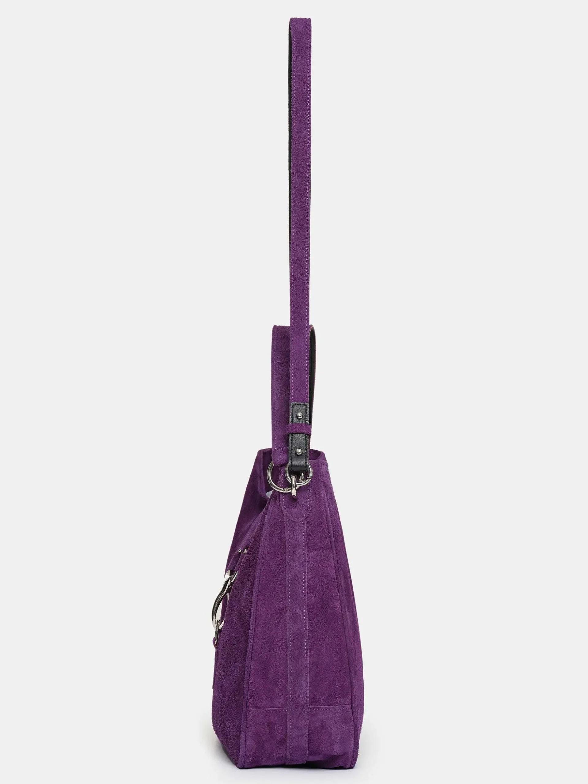Women Source Unknown Clothing-Suede Hobo Bag, Plum