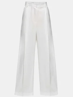 Women Source Unknown Clothing-Taiamo Fluid Satin Trousers, White