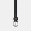Women Source Unknown Accessories-Thin Leather Belt, Black