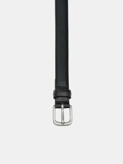 Women Source Unknown Accessories-Thin Leather Belt, Black