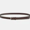 Women Source Unknown Accessories-Thin Leather Belt, Brown