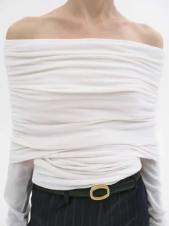 Women Source Unknown Accessories-Tova Off Shoulder Knit, Cream