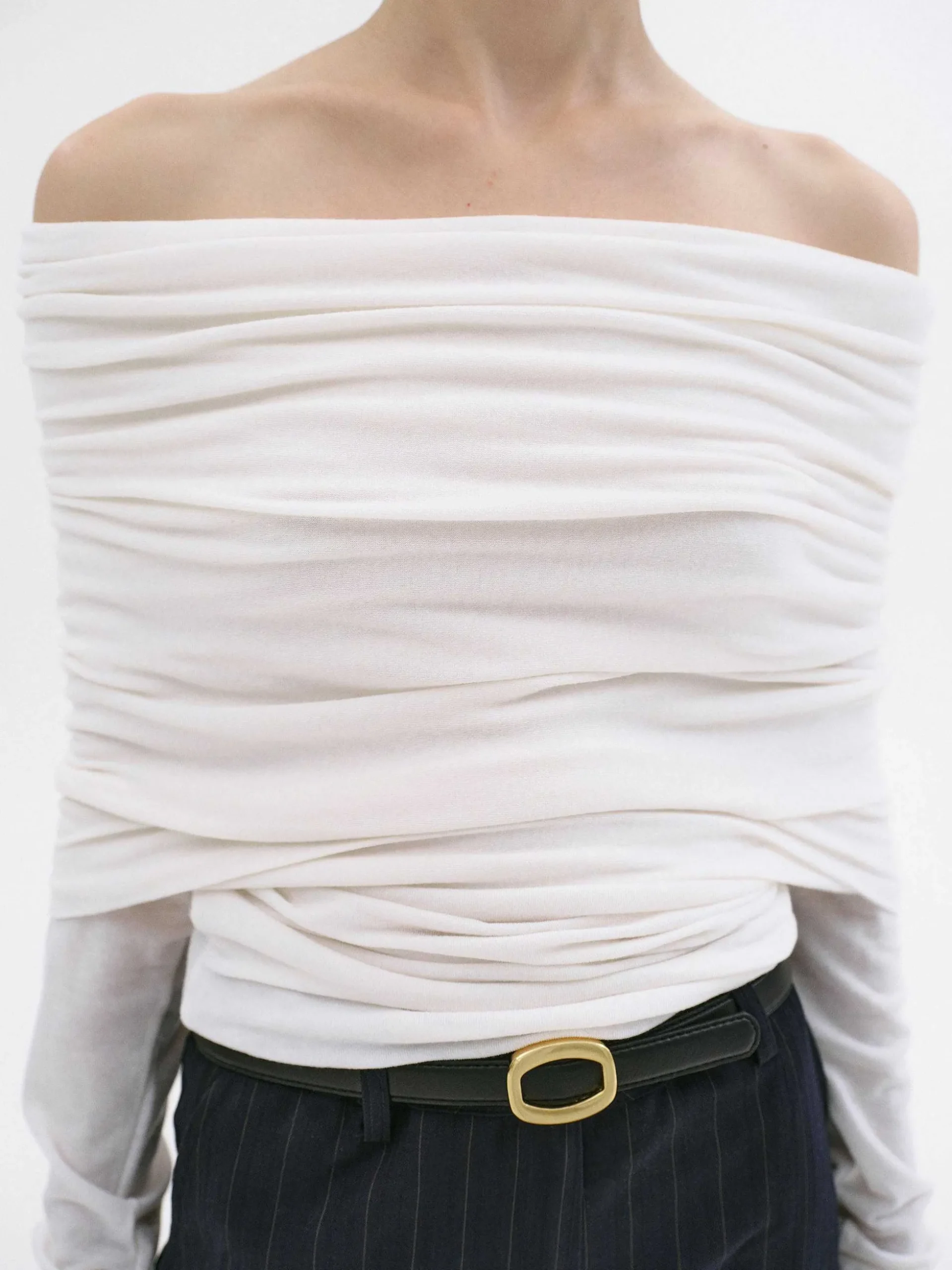 Women Source Unknown Accessories-Tova Off Shoulder Knit, Cream