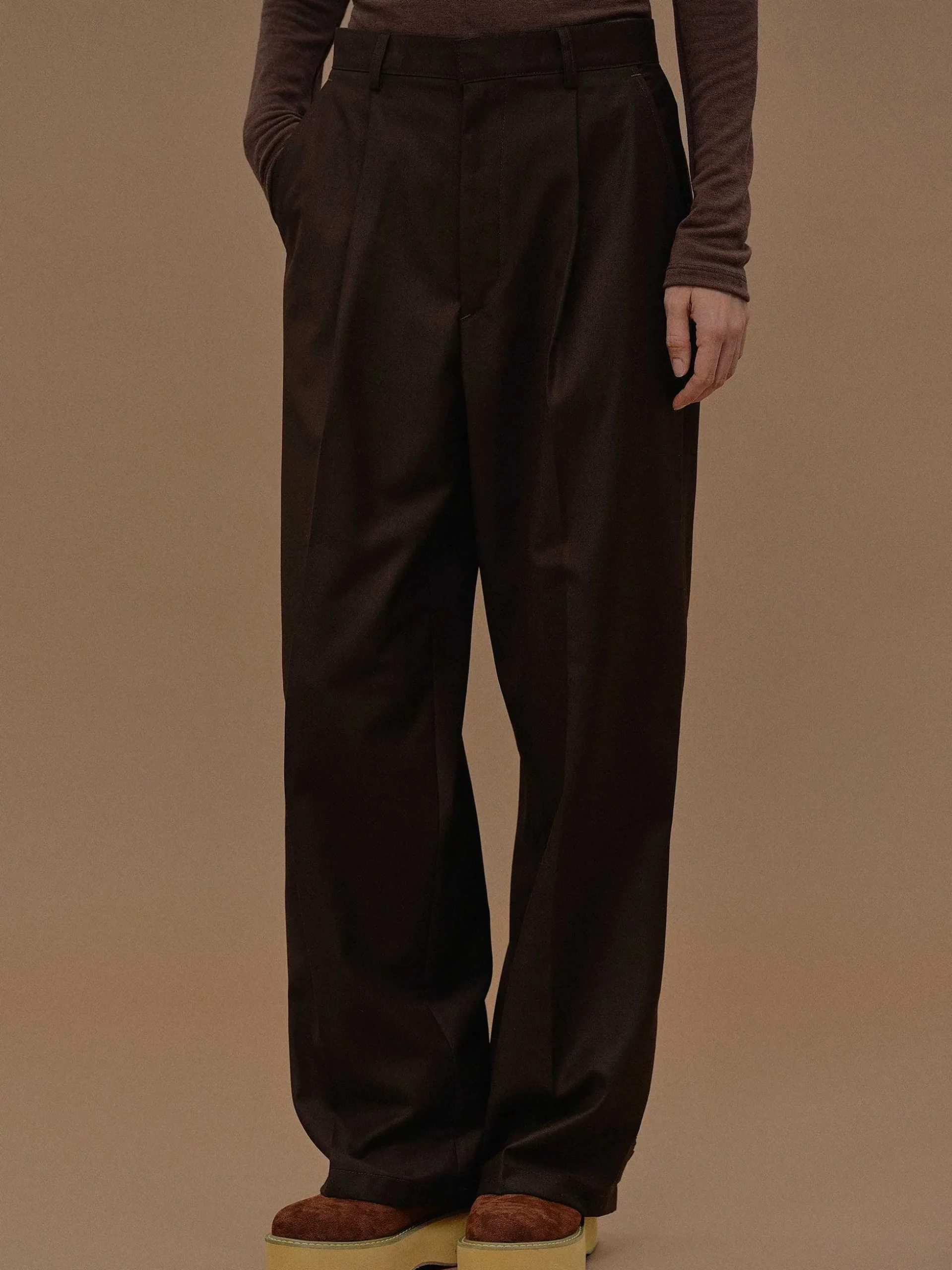 Women Source Unknown Bottoms-Triangle Pocket Relaxed Trousers, Fondant