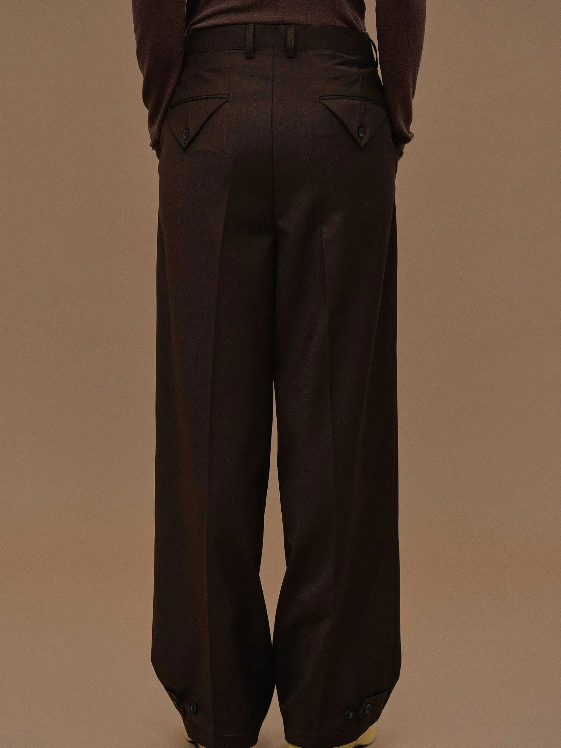 Women Source Unknown Clothing-Triangle Pocket Relaxed Trousers, Fondant