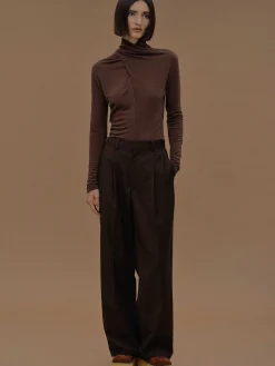Women Source Unknown Clothing-Triangle Pocket Relaxed Trousers, Fondant