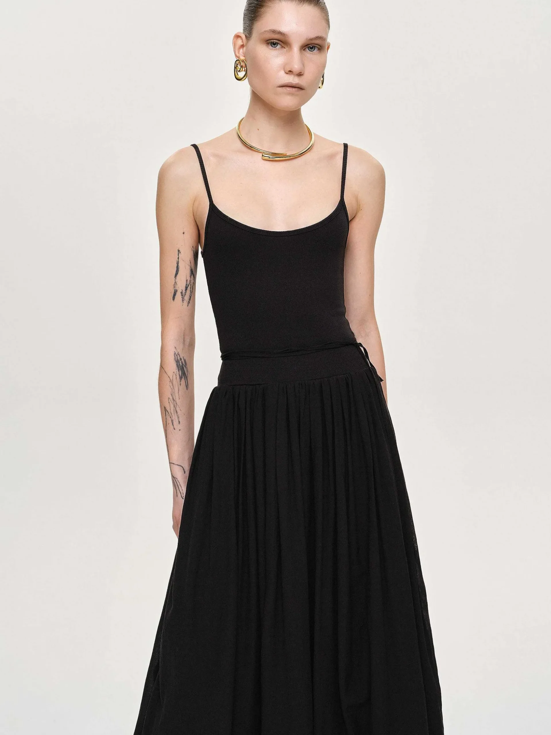 Women Source Unknown Accessories-Tulle Slip Dress, Black