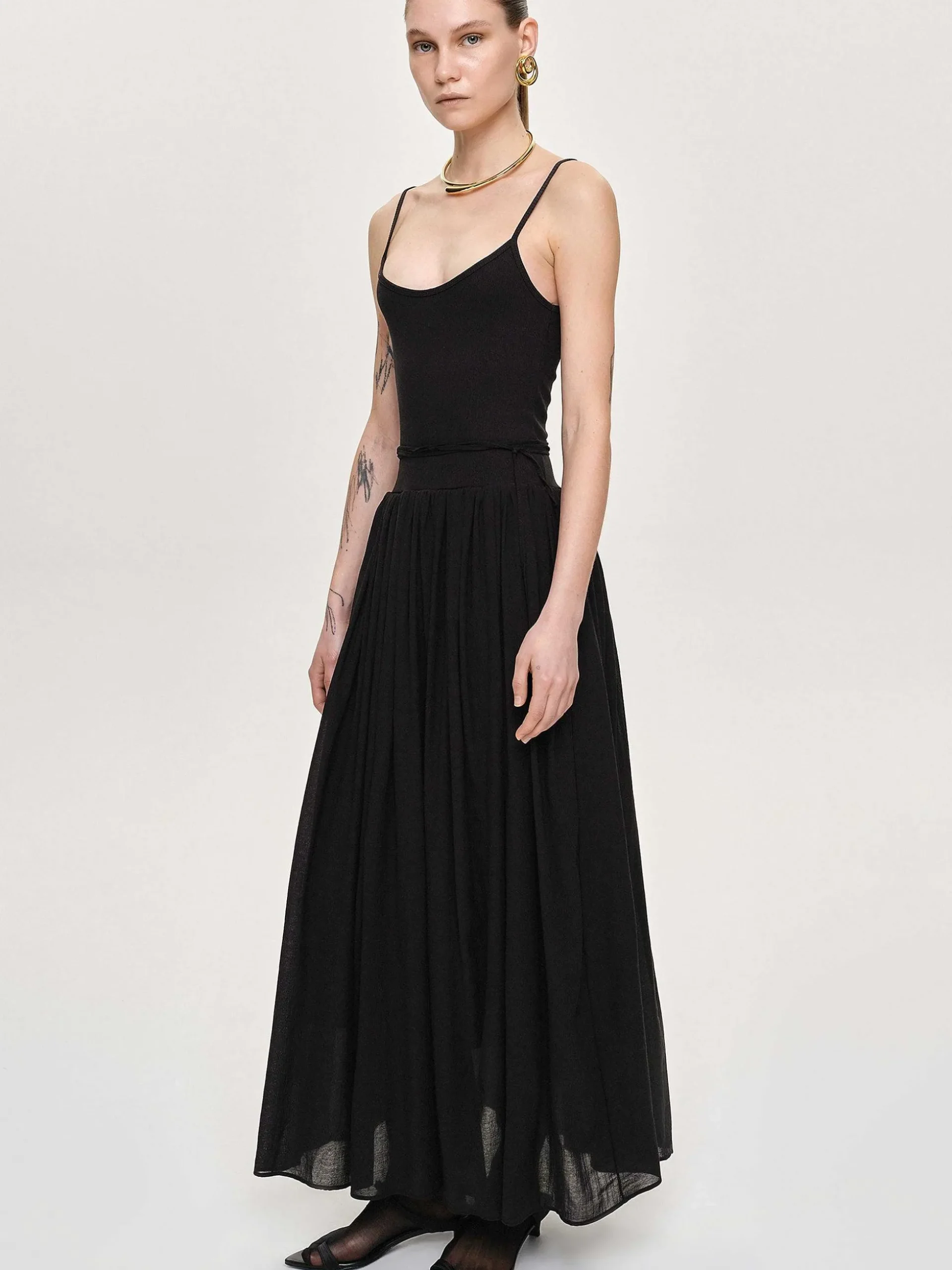 Women Source Unknown Accessories-Tulle Slip Dress, Black