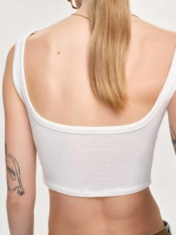 Women Source Unknown Tops-Twist Tank Top, White