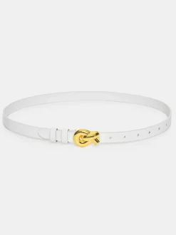 Women Source Unknown Accessories-Twisted Knot Buckle Belt, White
