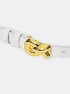 Women Source Unknown Accessories-Twisted Knot Buckle Belt, White