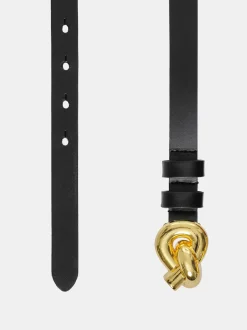 Women Source Unknown Accessories-Twisted Knot Buckle Belt, Black