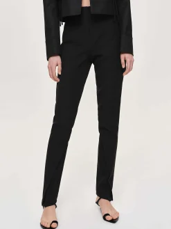 Women Source Unknown Clothing-Tyia Bias-Cut Slim Trousers, Black