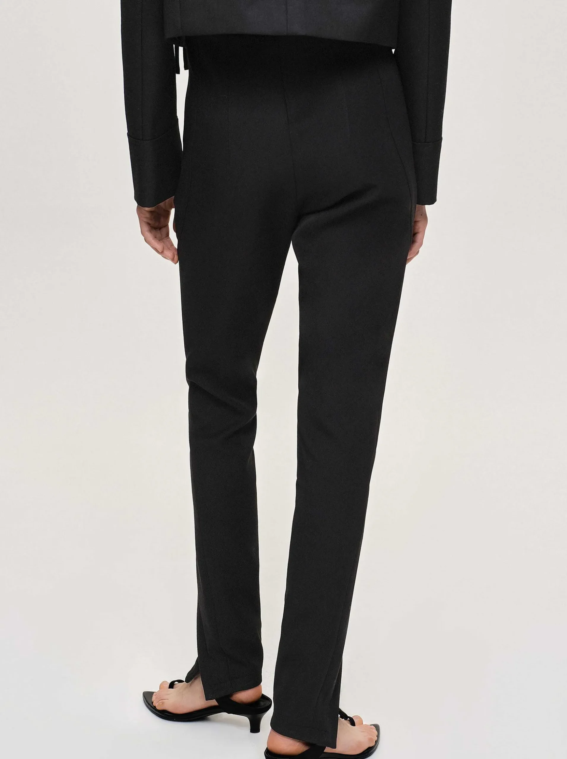 Women Source Unknown Clothing-Tyia Bias-Cut Slim Trousers, Black
