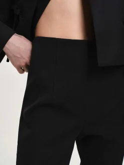 Women Source Unknown Bottoms-Tyia Bias-Cut Slim Trousers, Black